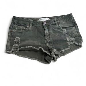Y2K Mini Camo Frayed Shorts